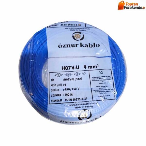 Öznur Nya Kablo 4 mm² Mavi ( H07v-U )